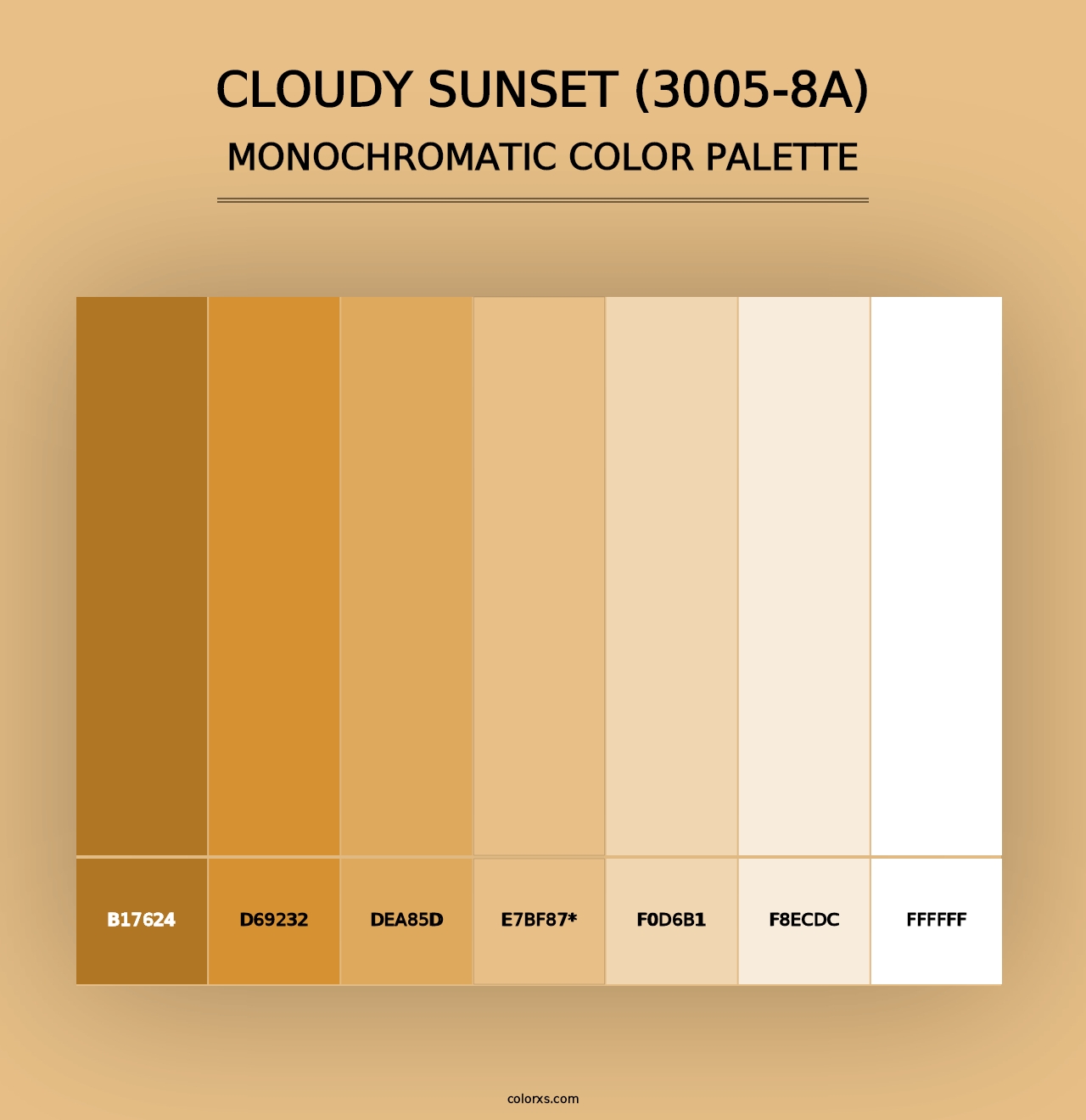 Cloudy Sunset (3005-8A) - Monochromatic Color Palette