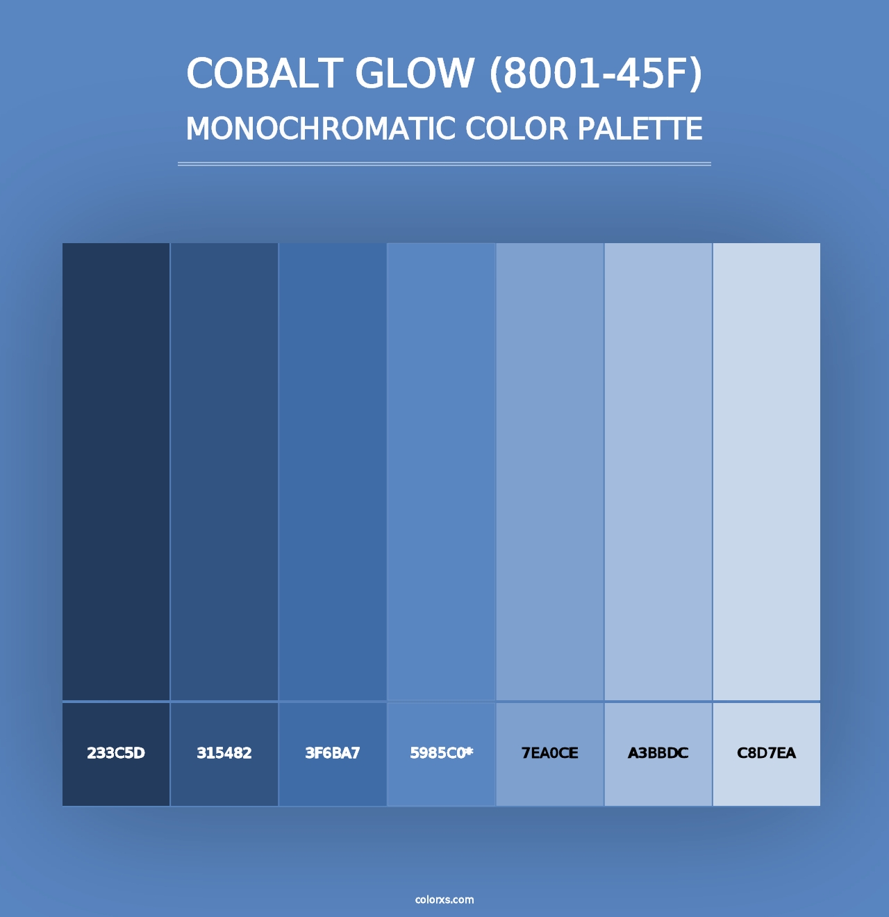 Cobalt Glow (8001-45F) - Monochromatic Color Palette