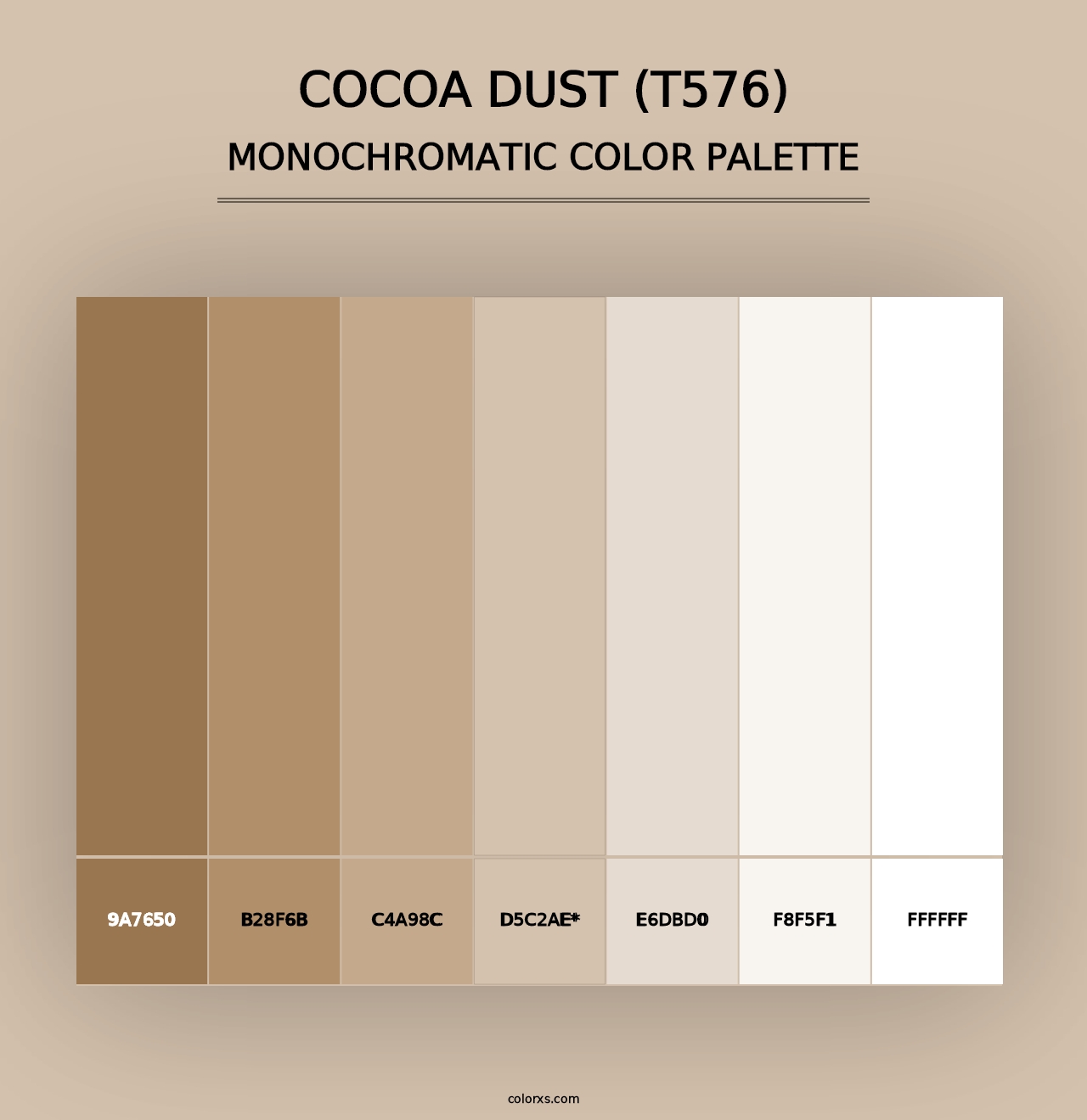 Cocoa Dust (T576) - Monochromatic Color Palette