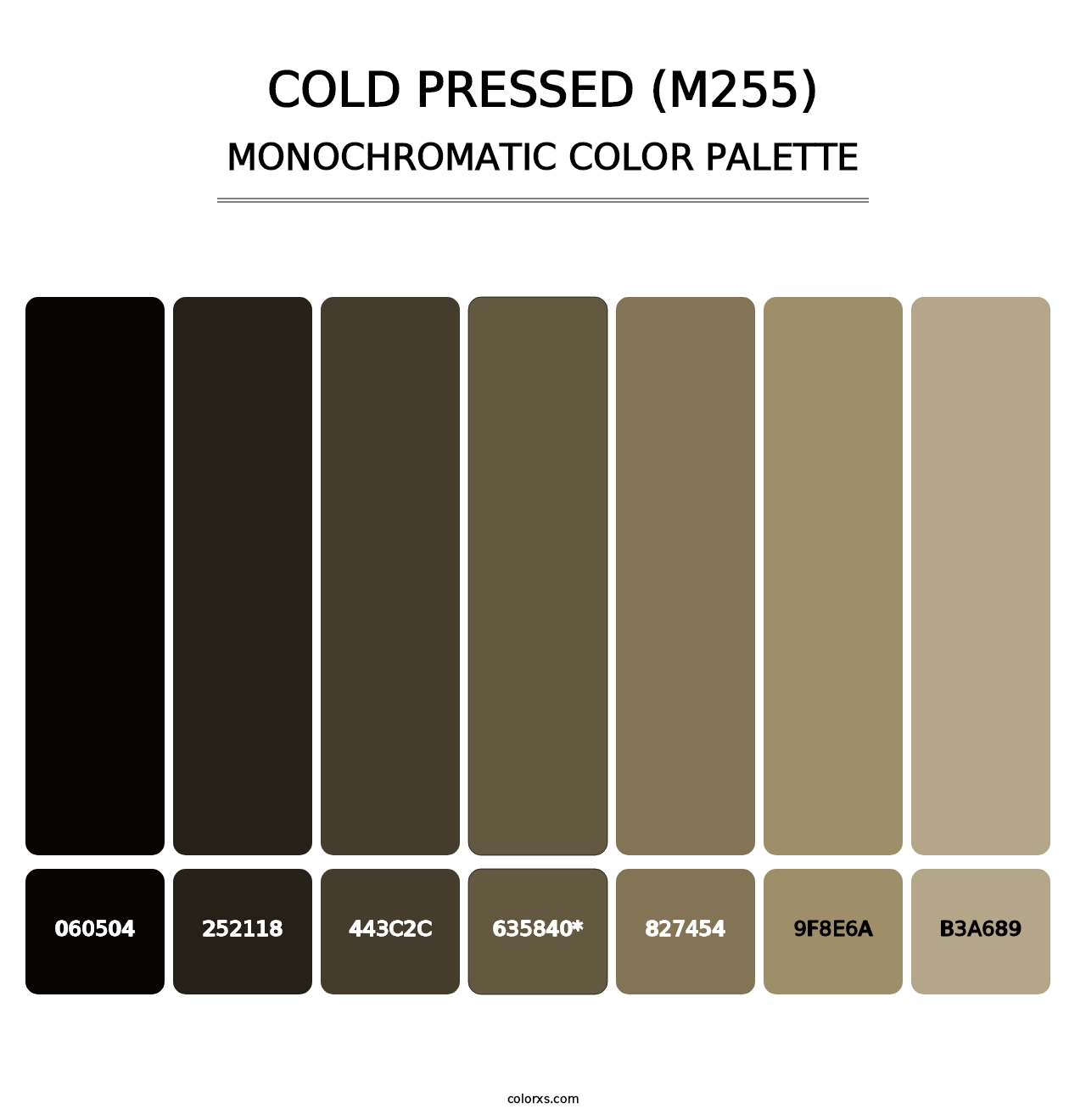 Cold Pressed (M255) - Monochromatic Color Palette