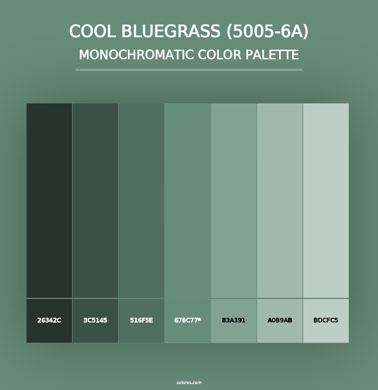 Cool Bluegrass (5005-6A) - Monochromatic Color Palette