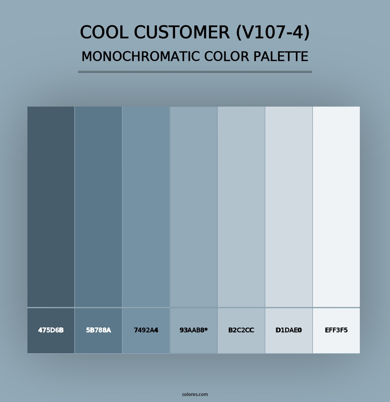 Cool Customer (V107-4) - Monochromatic Color Palette