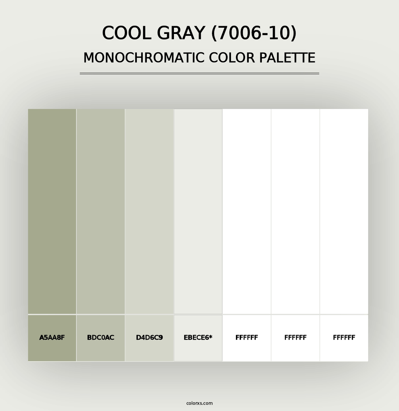 Cool Gray (7006-10) - Monochromatic Color Palette