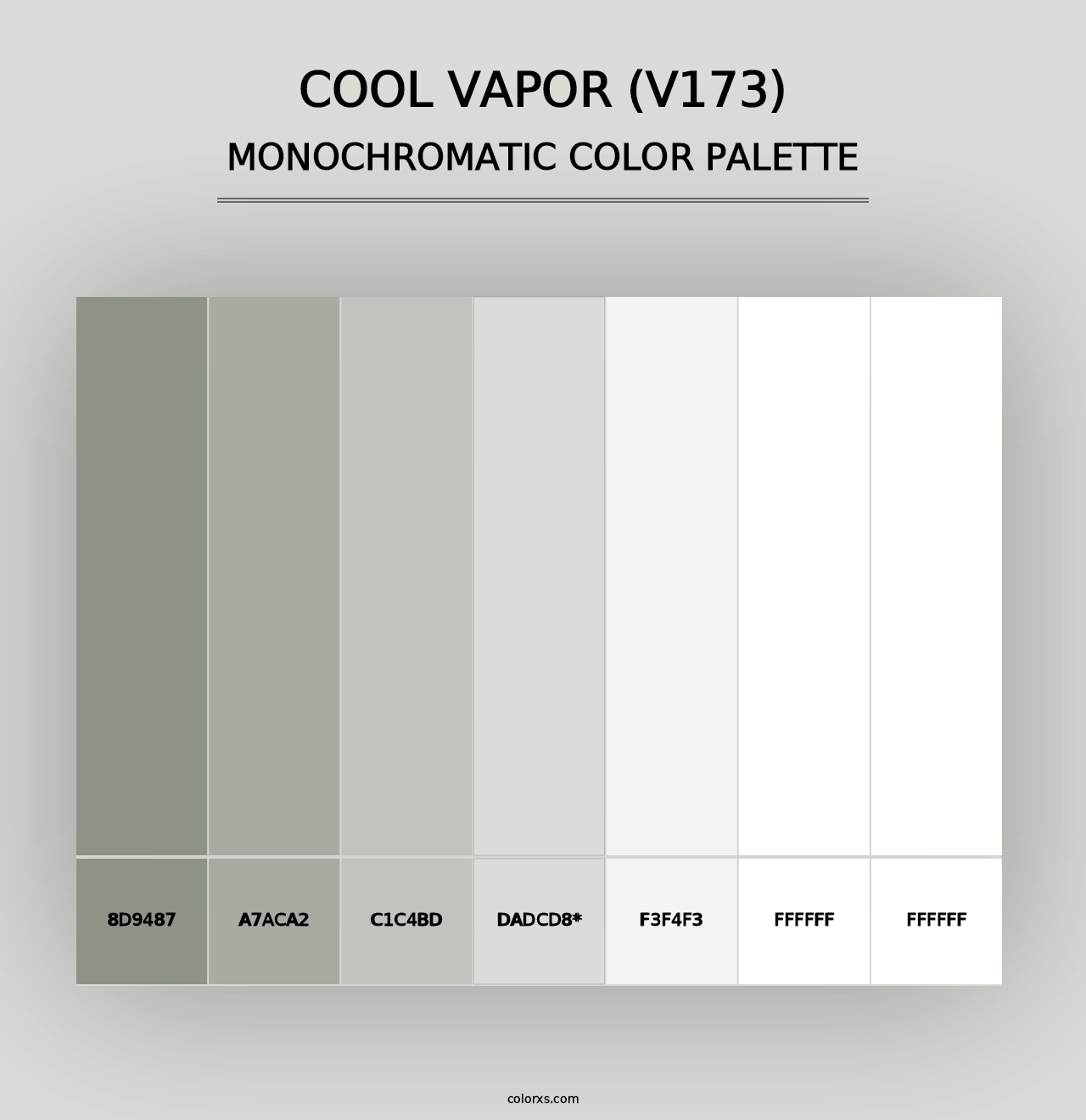 Cool Vapor (V173) - Monochromatic Color Palette