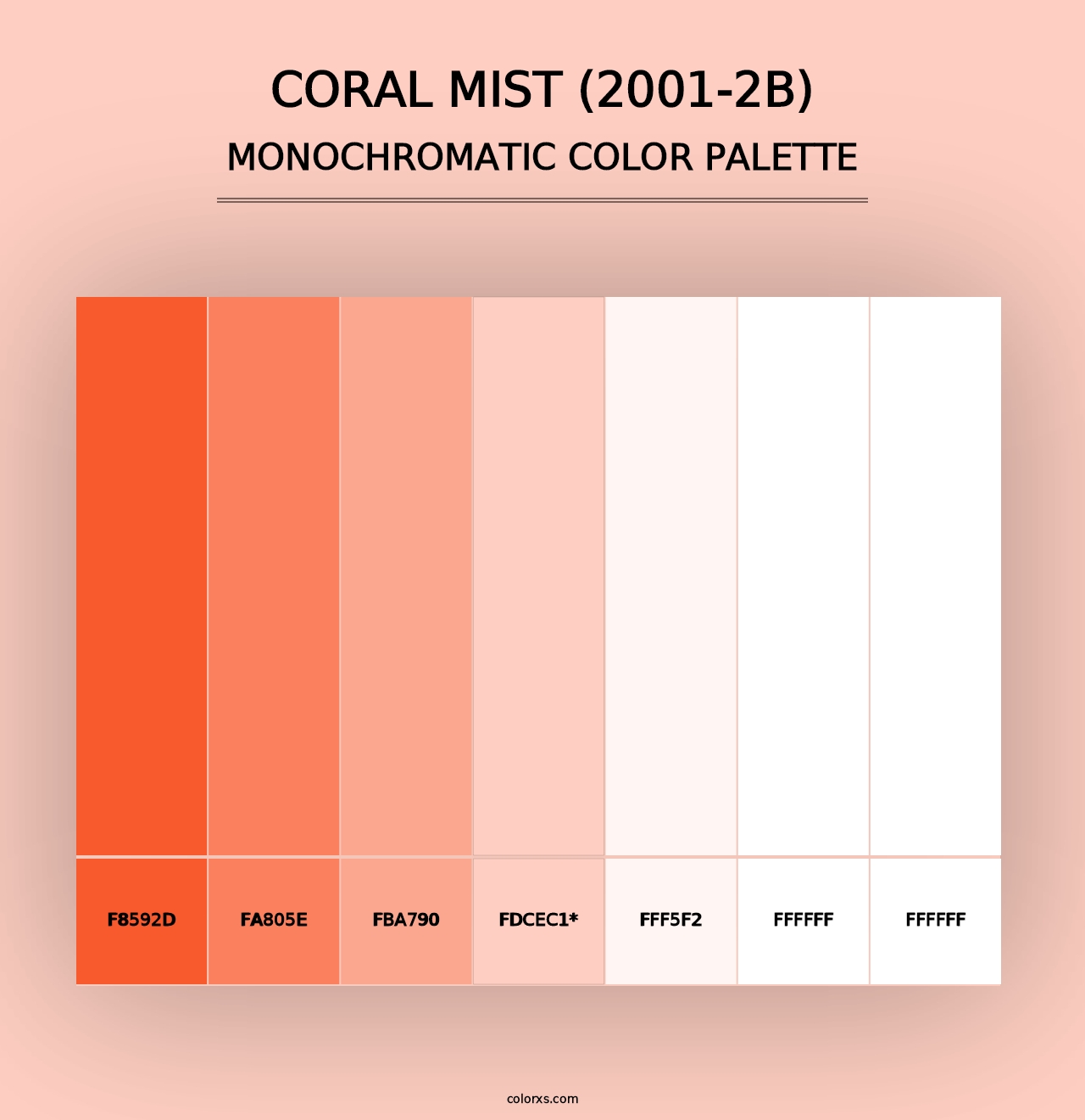 Coral Mist (2001-2B) - Monochromatic Color Palette