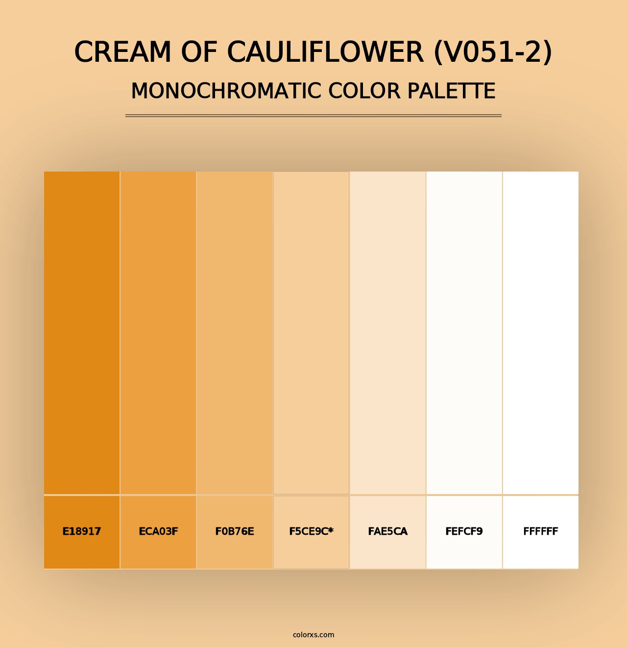 Cream of Cauliflower (V051-2) - Monochromatic Color Palette