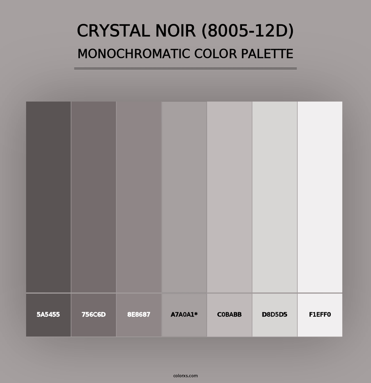 Crystal Noir (8005-12D) - Monochromatic Color Palette