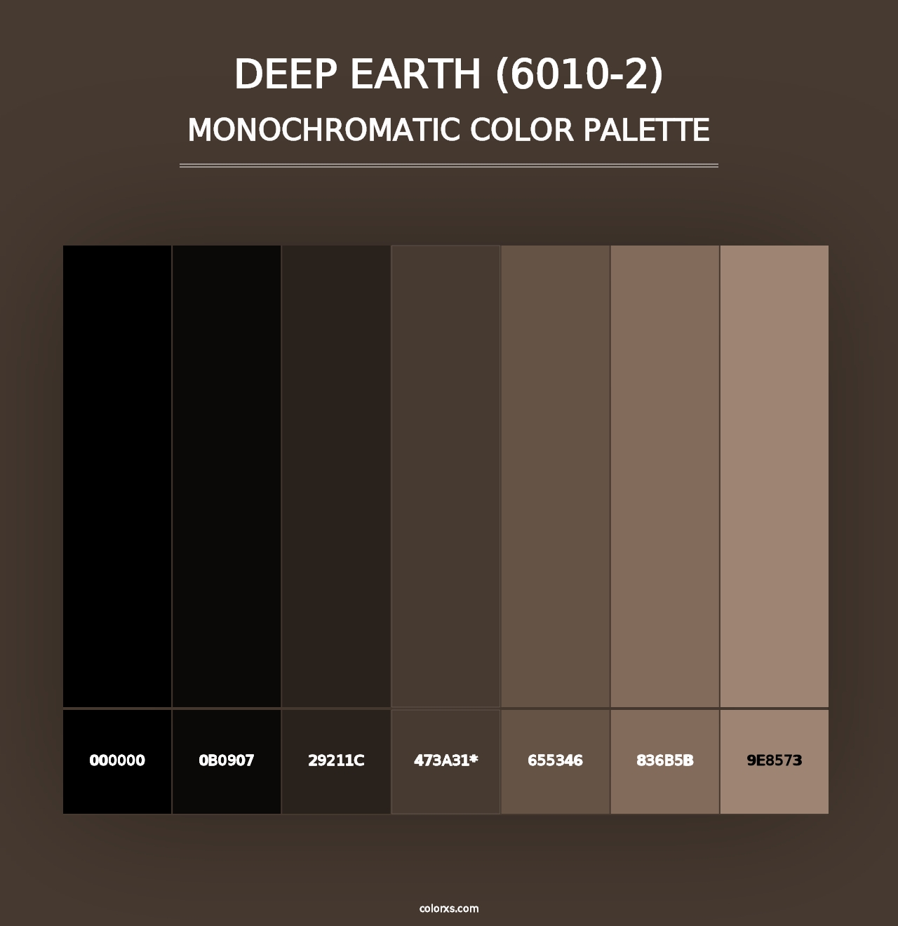 Deep Earth (6010-2) - Monochromatic Color Palette