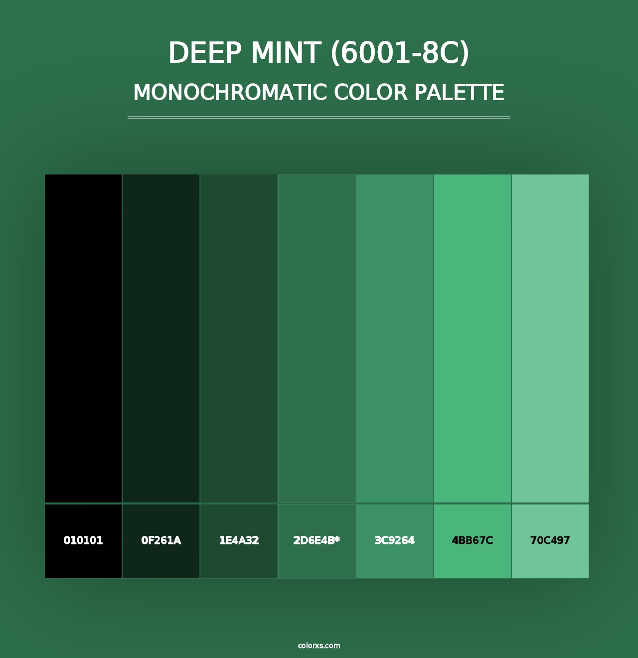 Deep Mint (6001-8C) - Monochromatic Color Palette