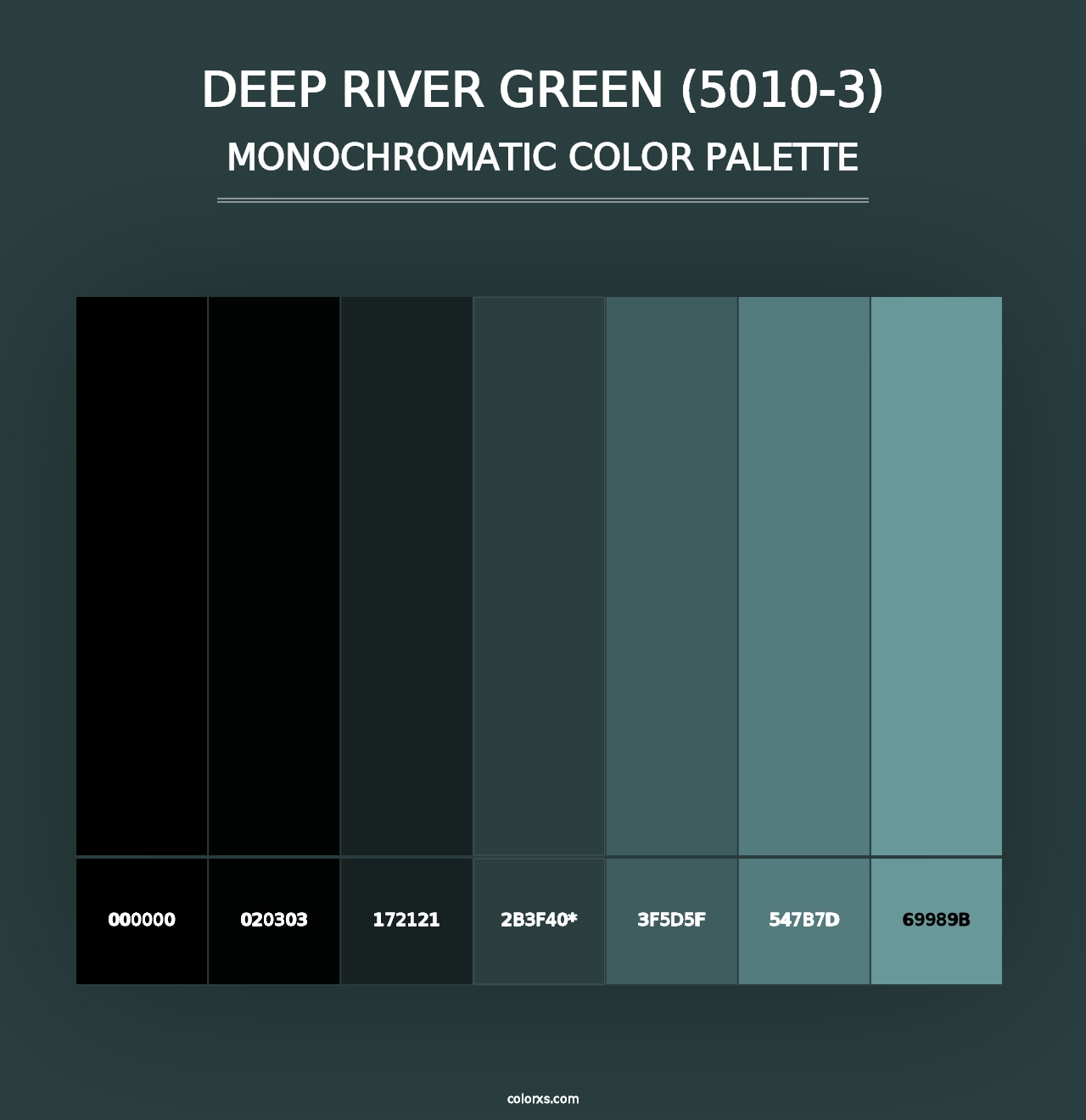 Deep River Green (5010-3) - Monochromatic Color Palette