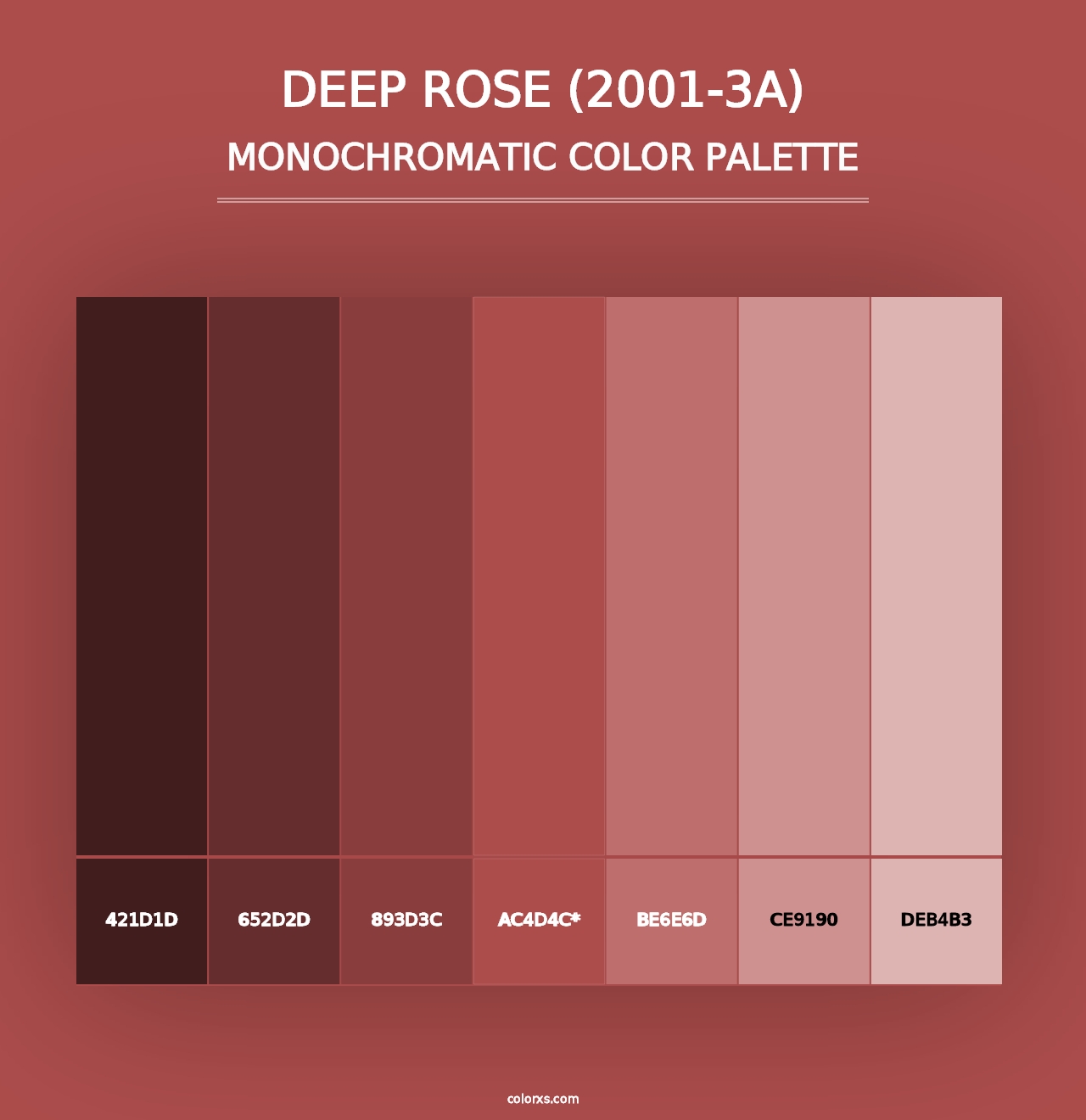 Deep Rose (2001-3A) - Monochromatic Color Palette