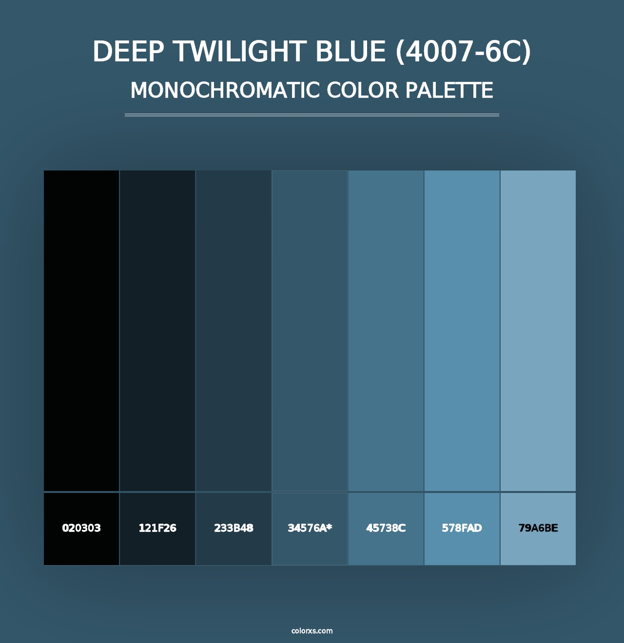 Deep Twilight Blue (4007-6C) - Monochromatic Color Palette