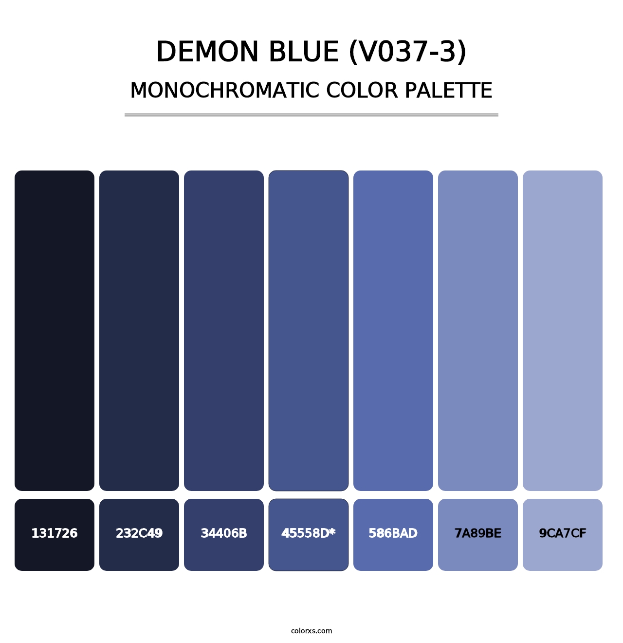 Demon Blue (V037-3) - Monochromatic Color Palette