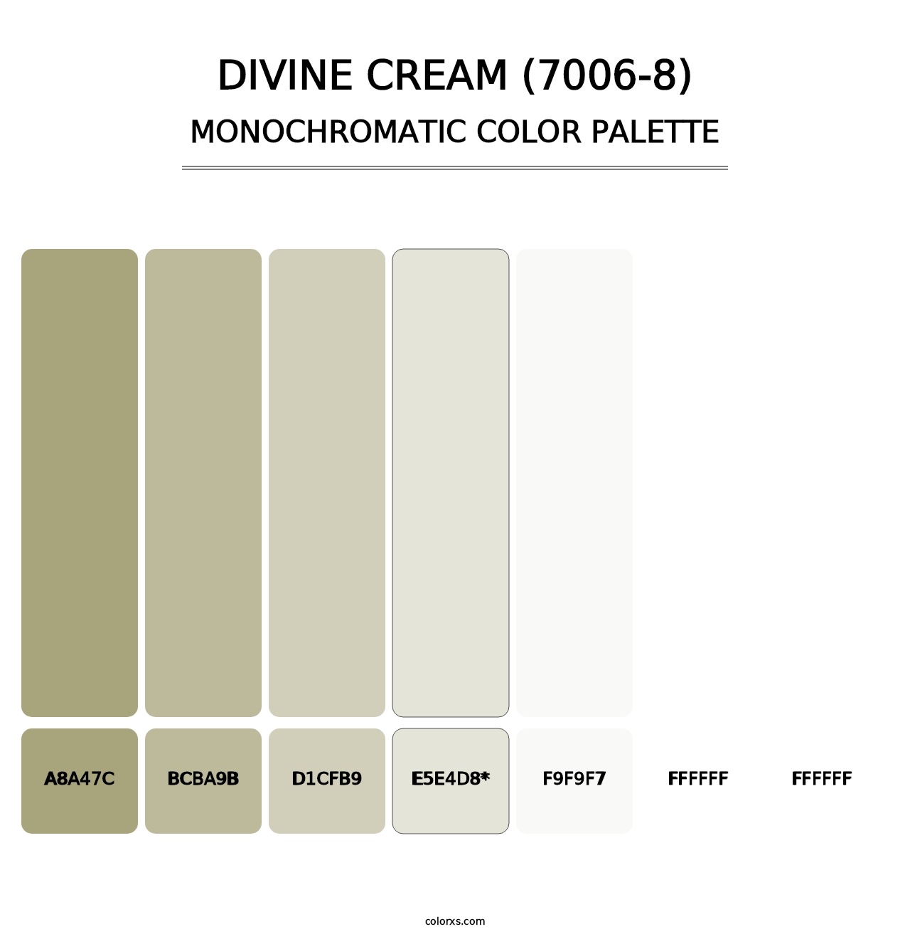 Divine Cream (7006-8) - Monochromatic Color Palette