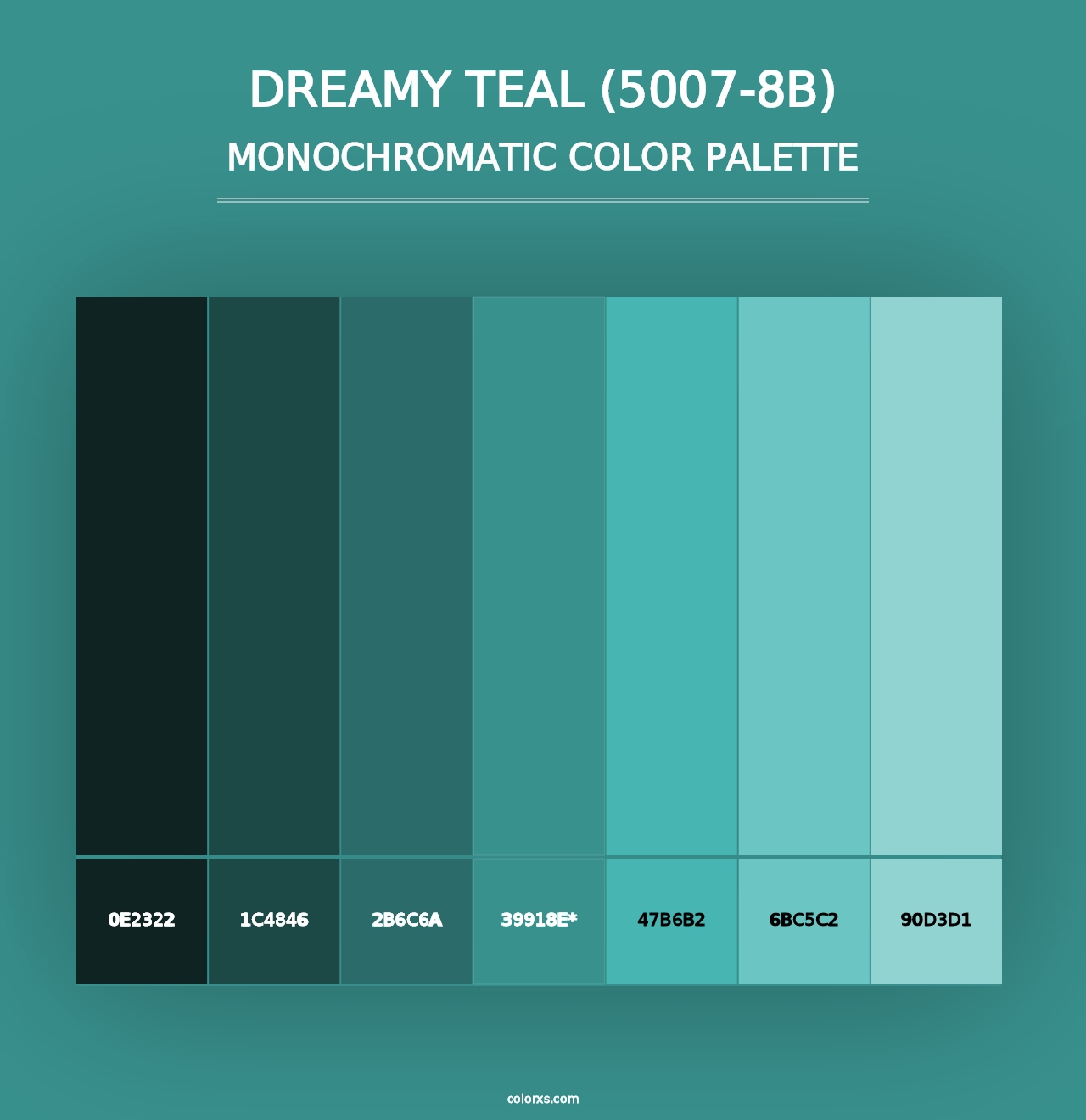 Dreamy Teal (5007-8B) - Monochromatic Color Palette