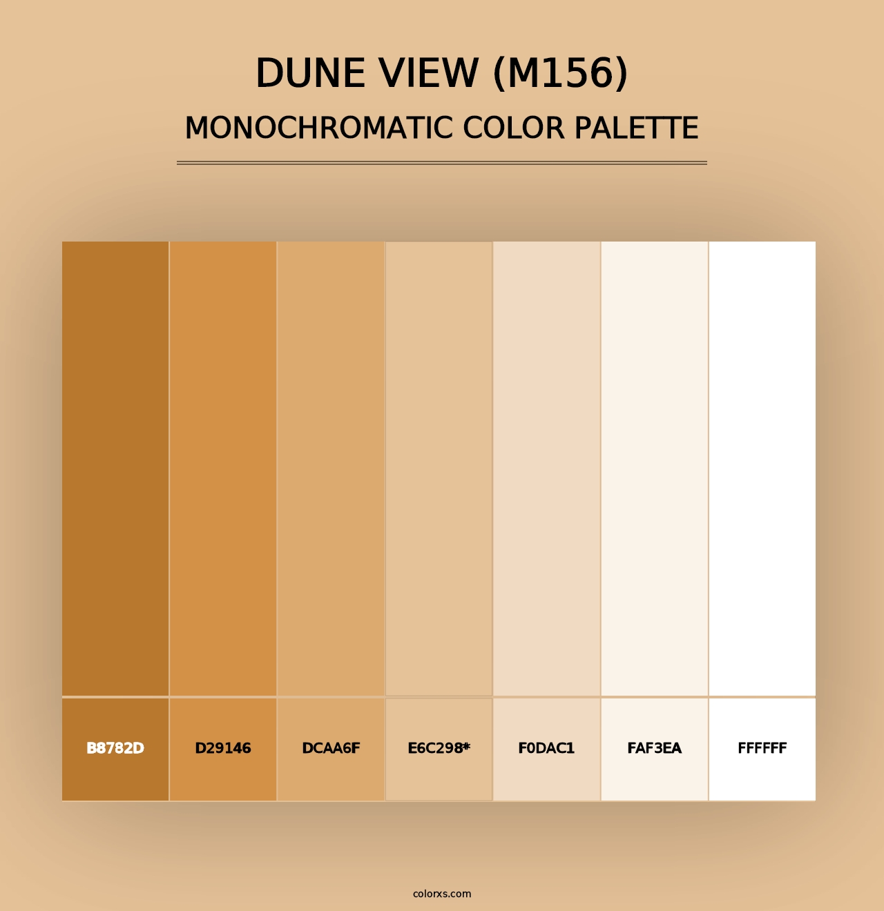 Dune View (M156) - Monochromatic Color Palette