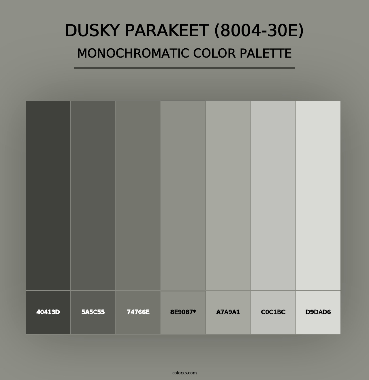 Dusky Parakeet (8004-30E) - Monochromatic Color Palette