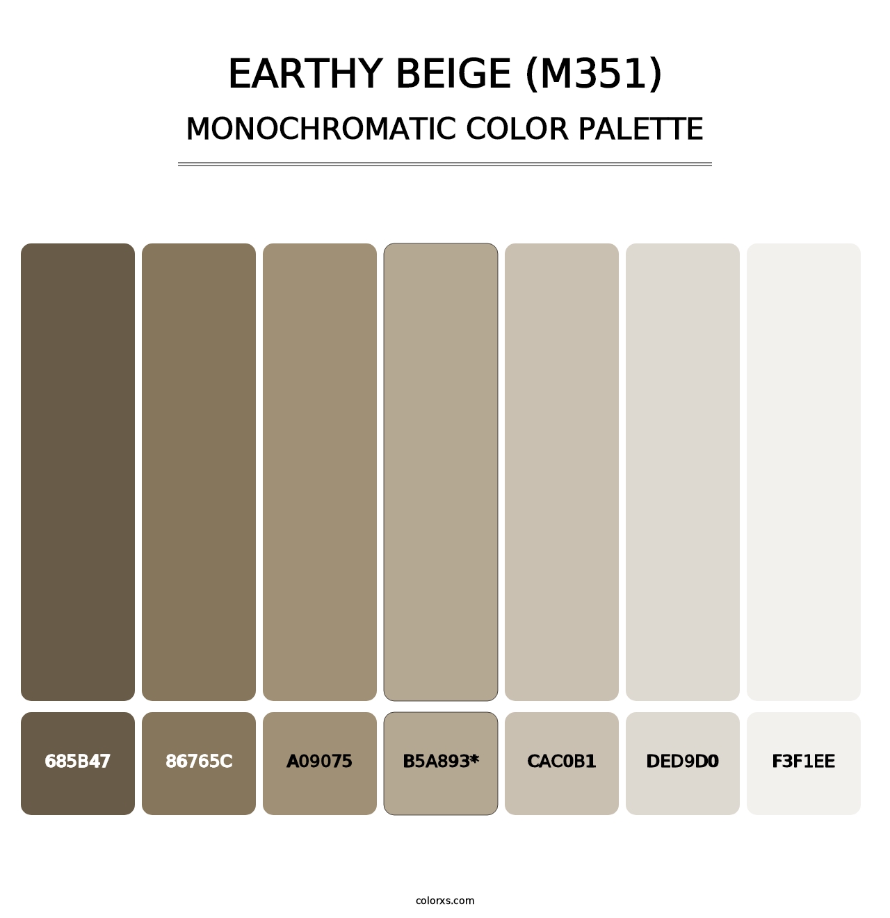 Earthy Beige (M351) - Monochromatic Color Palette