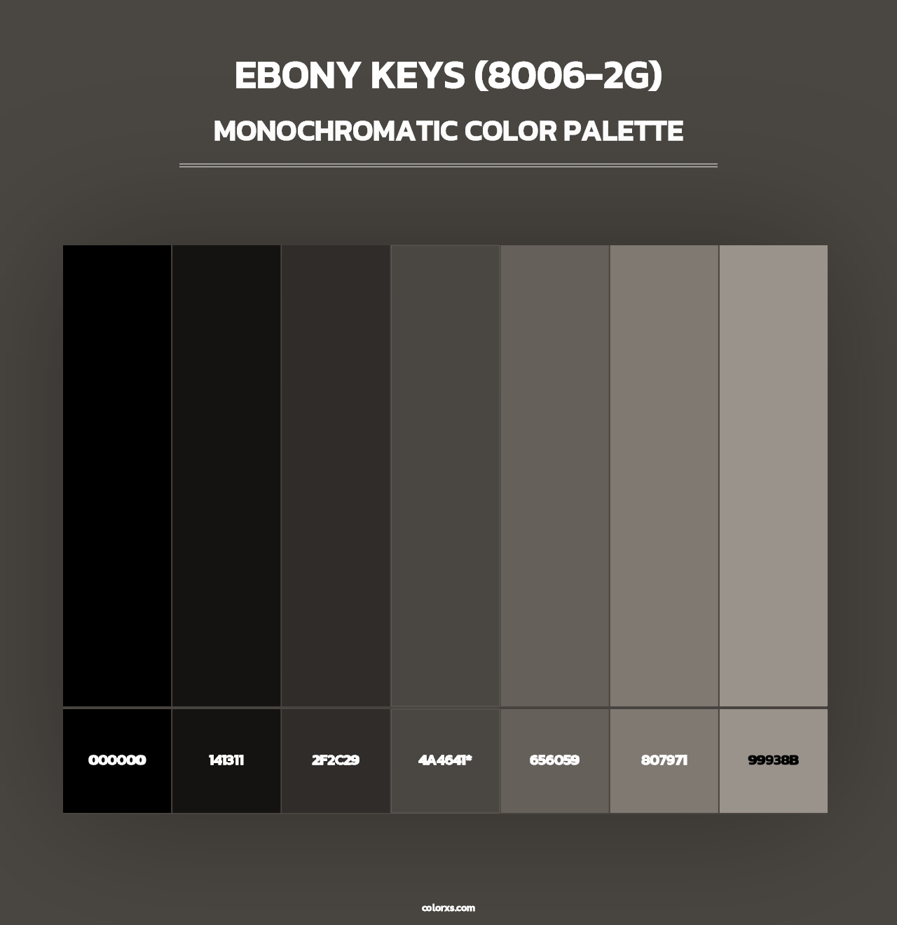 Ebony Keys (8006-2G) - Monochromatic Color Palette