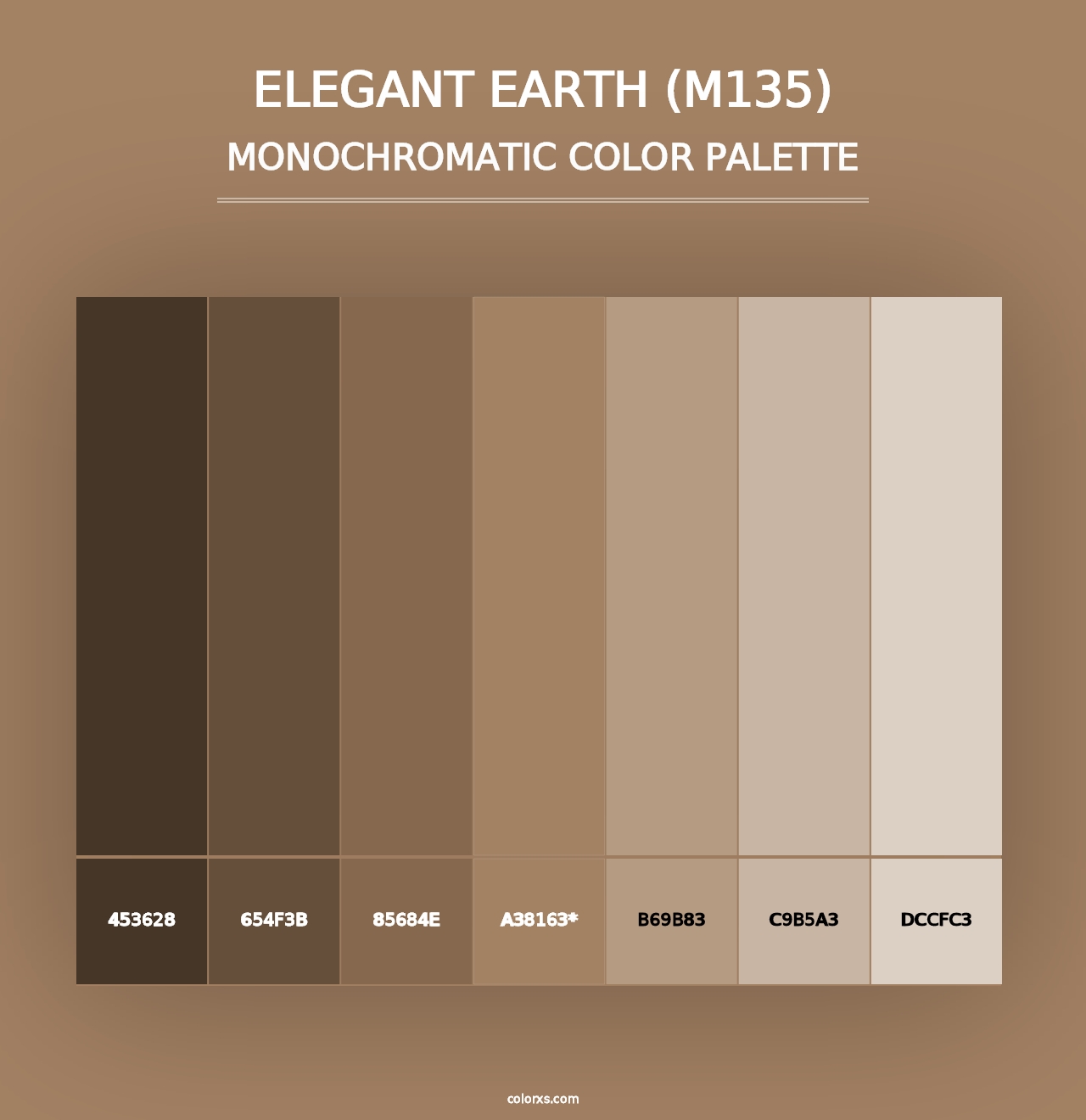 Elegant Earth (M135) - Monochromatic Color Palette