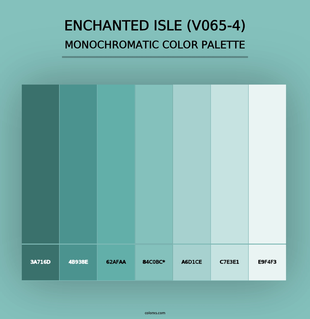 Enchanted Isle (V065-4) - Monochromatic Color Palette