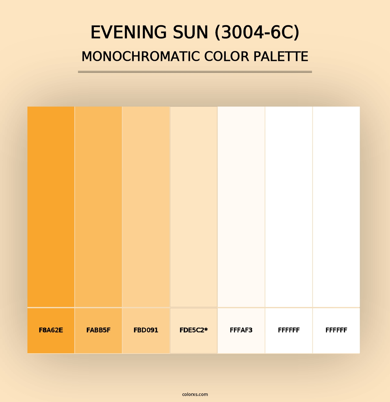 Evening Sun (3004-6C) - Monochromatic Color Palette