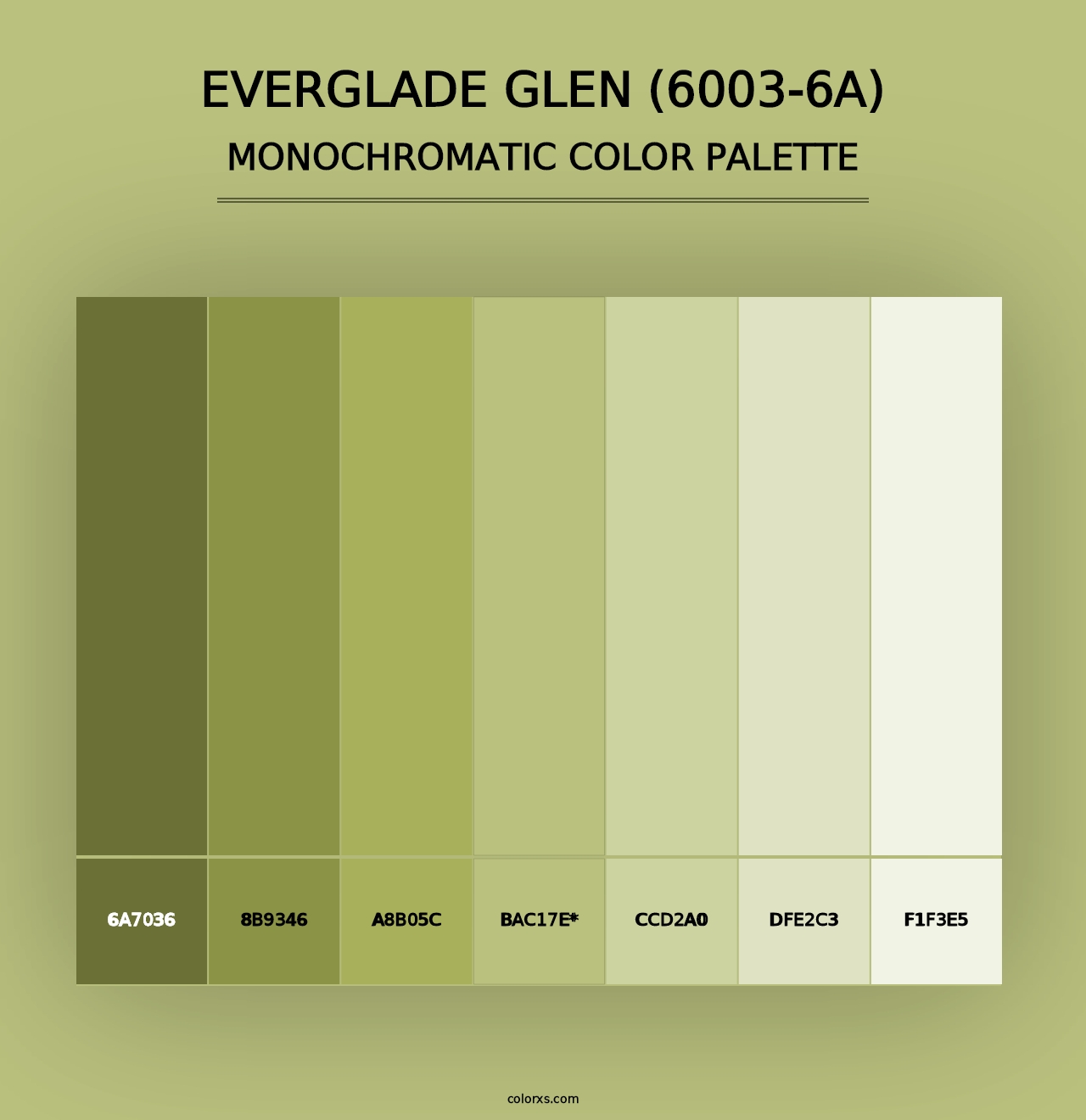 Everglade Glen (6003-6A) - Monochromatic Color Palette