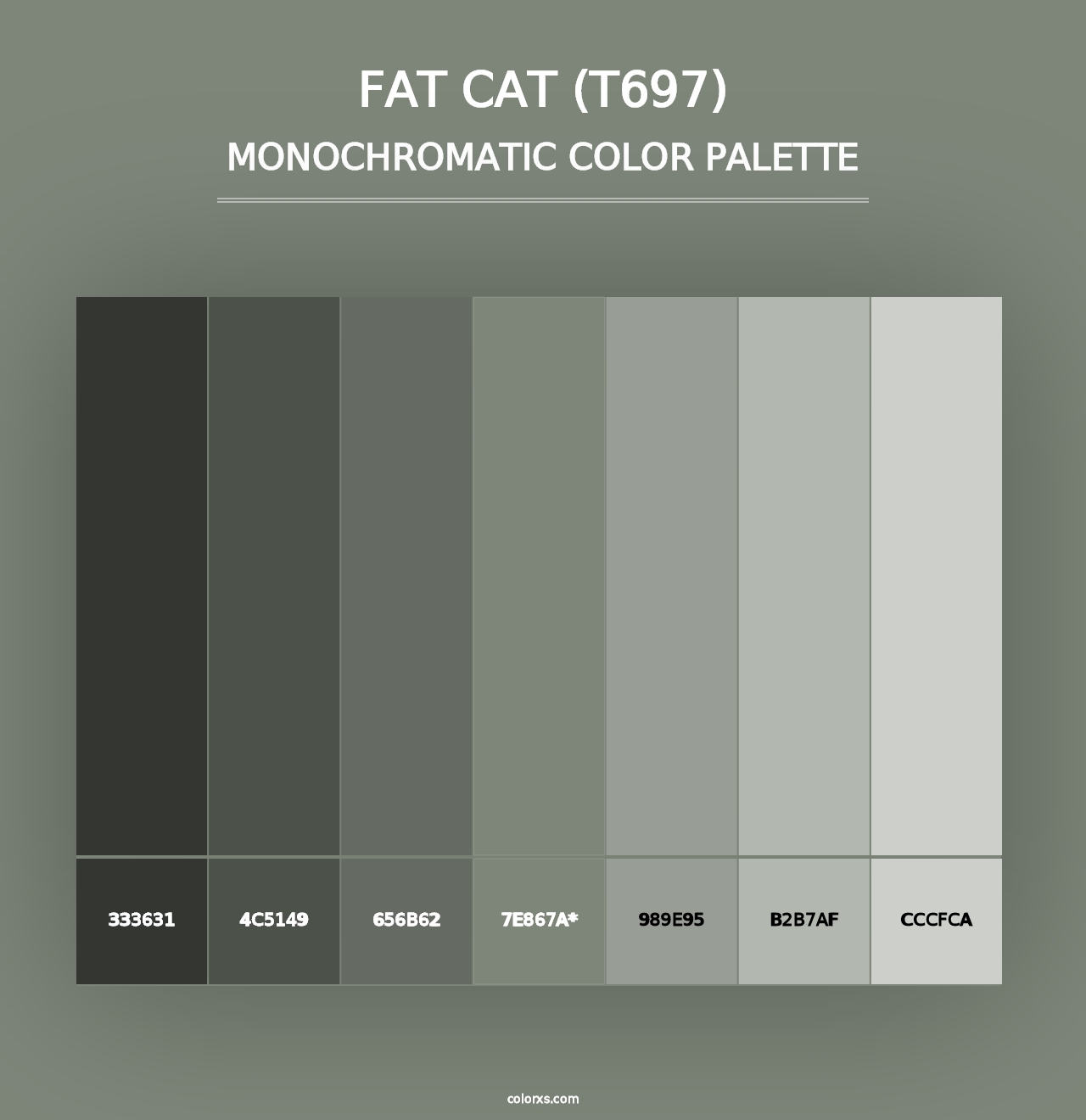 Fat Cat (T697) - Monochromatic Color Palette