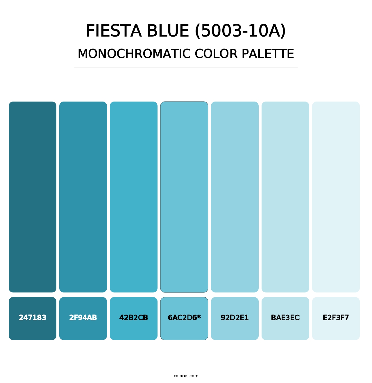 Fiesta Blue (5003-10A) - Monochromatic Color Palette