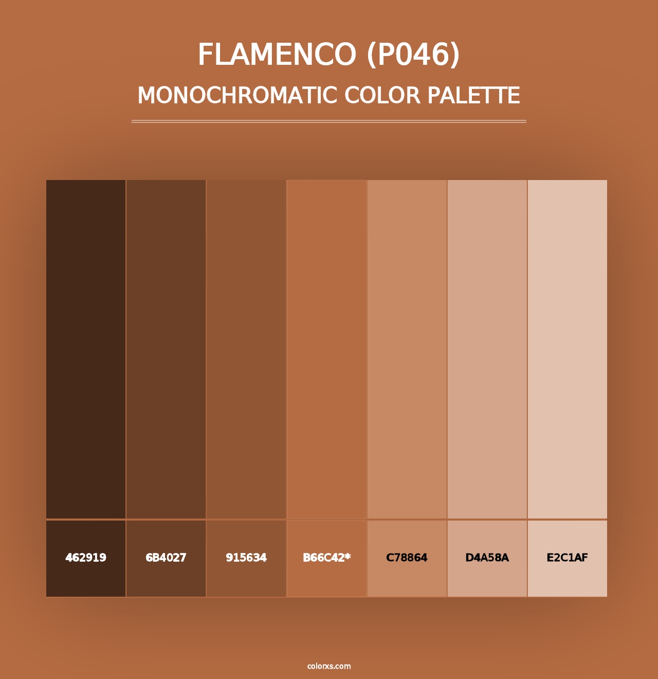 Flamenco (P046) - Monochromatic Color Palette