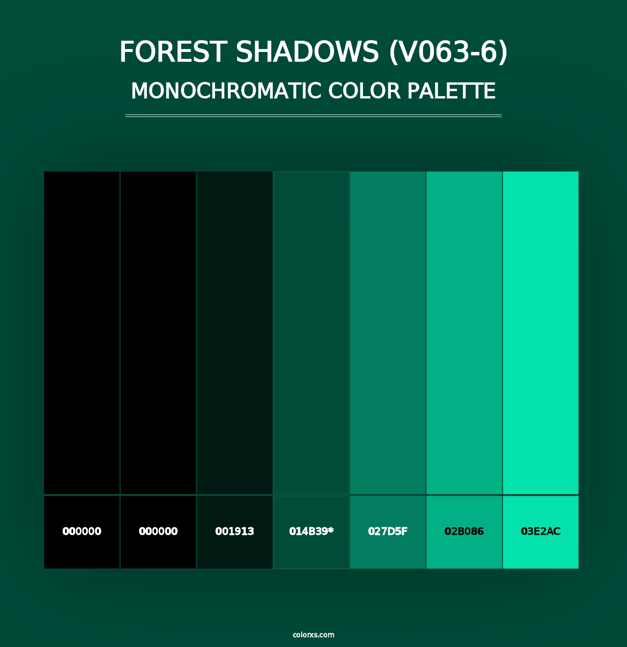 Forest Shadows (V063-6) - Monochromatic Color Palette