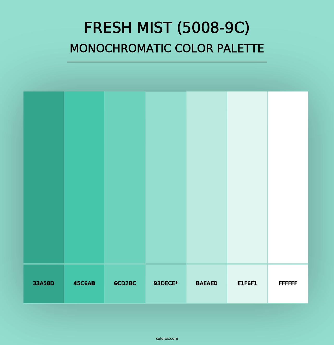 Fresh Mist (5008-9C) - Monochromatic Color Palette