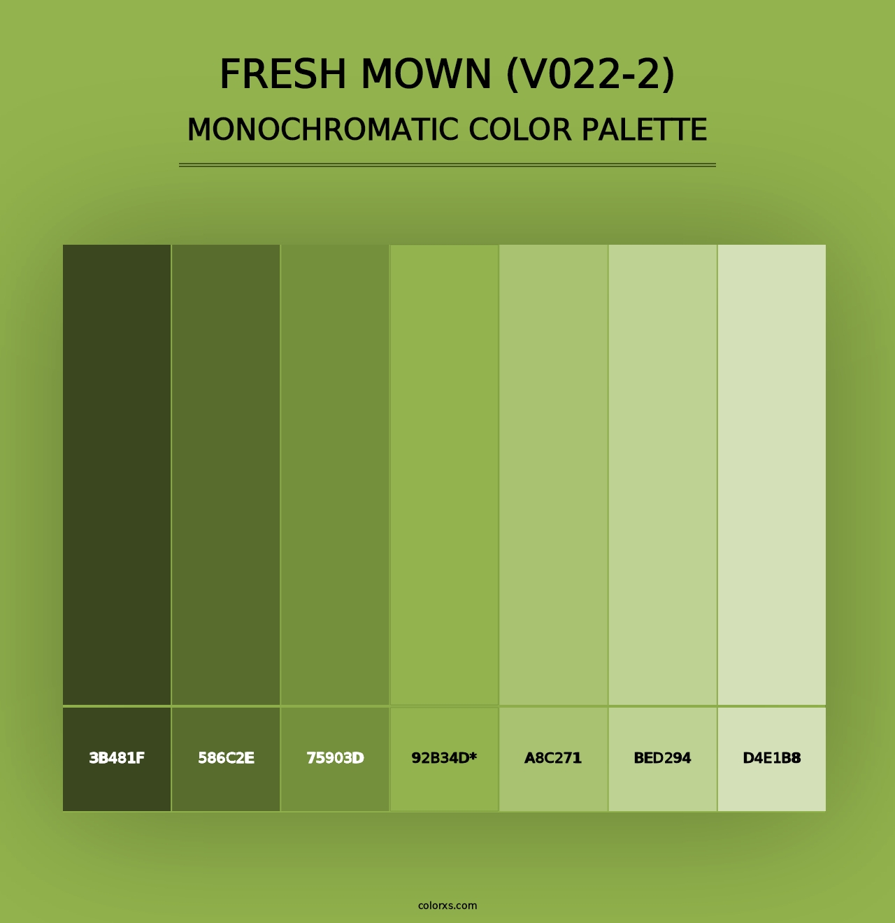 Fresh Mown (V022-2) - Monochromatic Color Palette