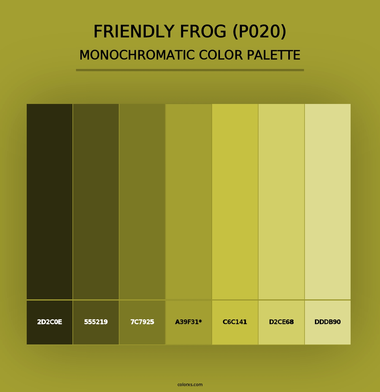 Friendly Frog (P020) - Monochromatic Color Palette