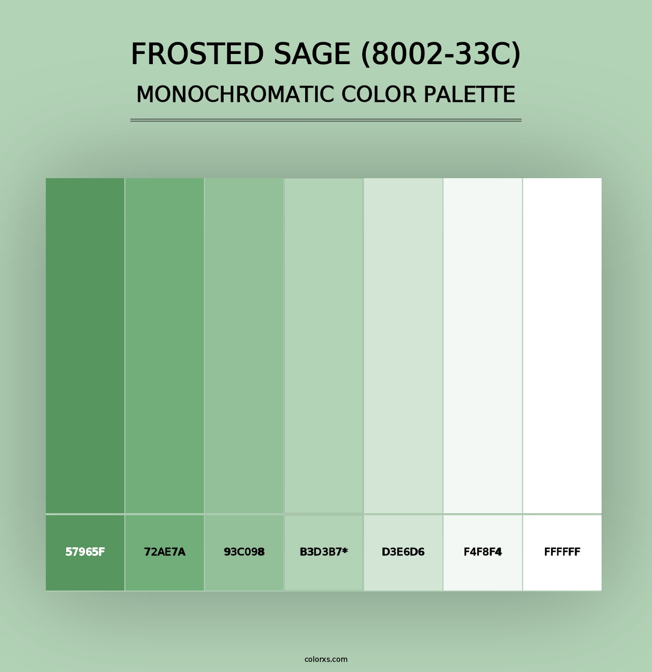 Frosted Sage (8002-33C) - Monochromatic Color Palette