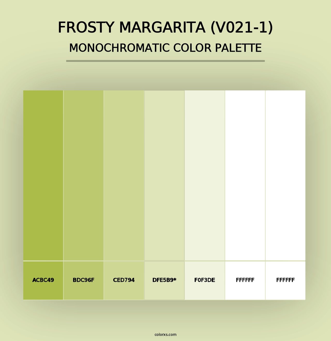 Frosty Margarita (V021-1) - Monochromatic Color Palette