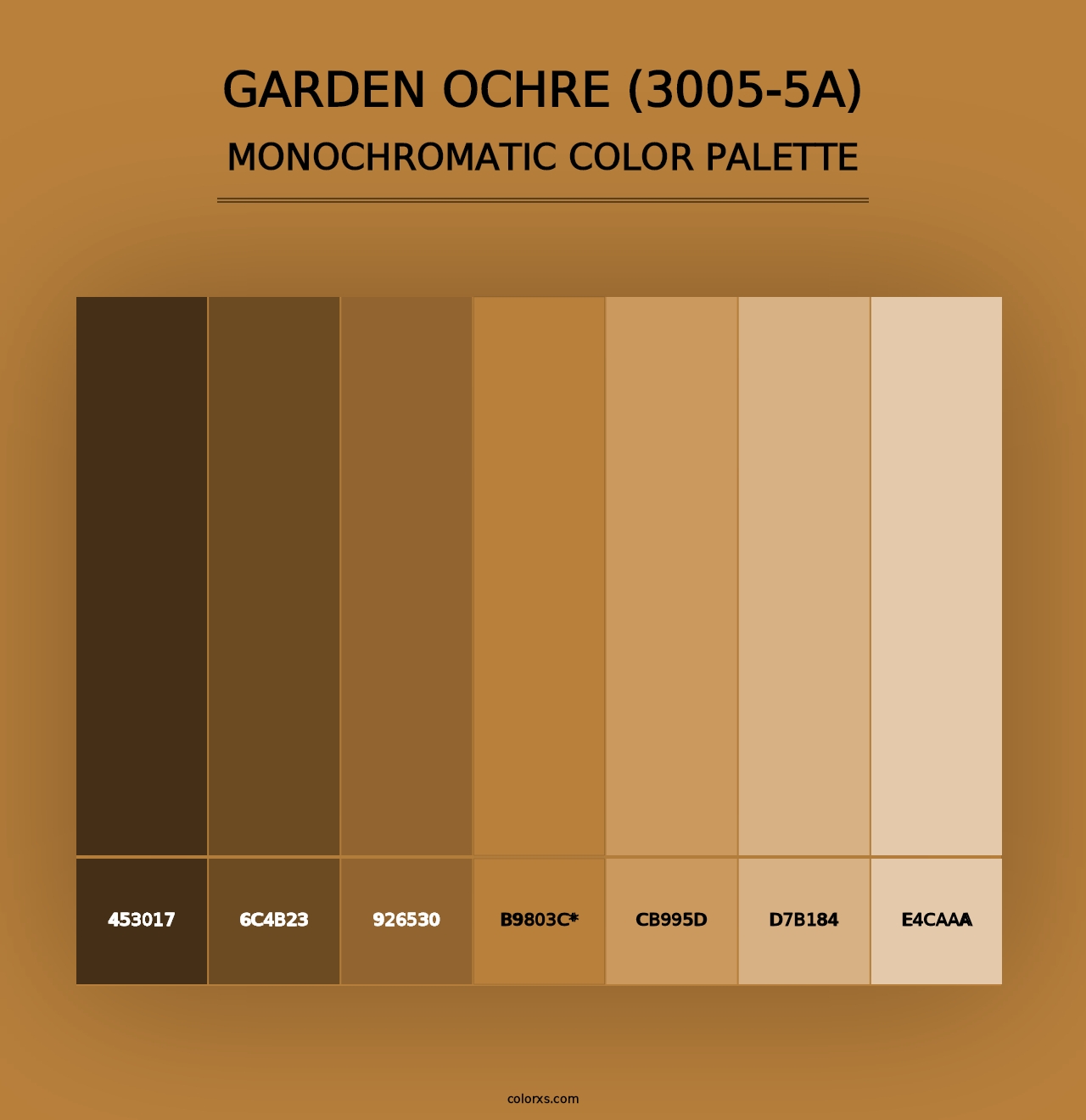 Garden Ochre (3005-5A) - Monochromatic Color Palette