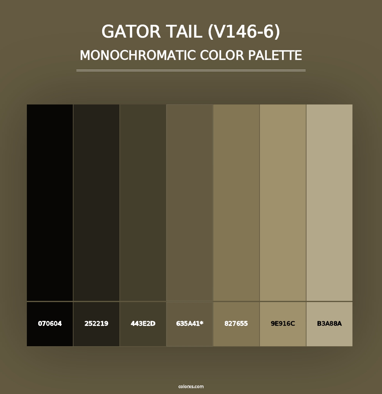 Gator Tail (V146-6) - Monochromatic Color Palette