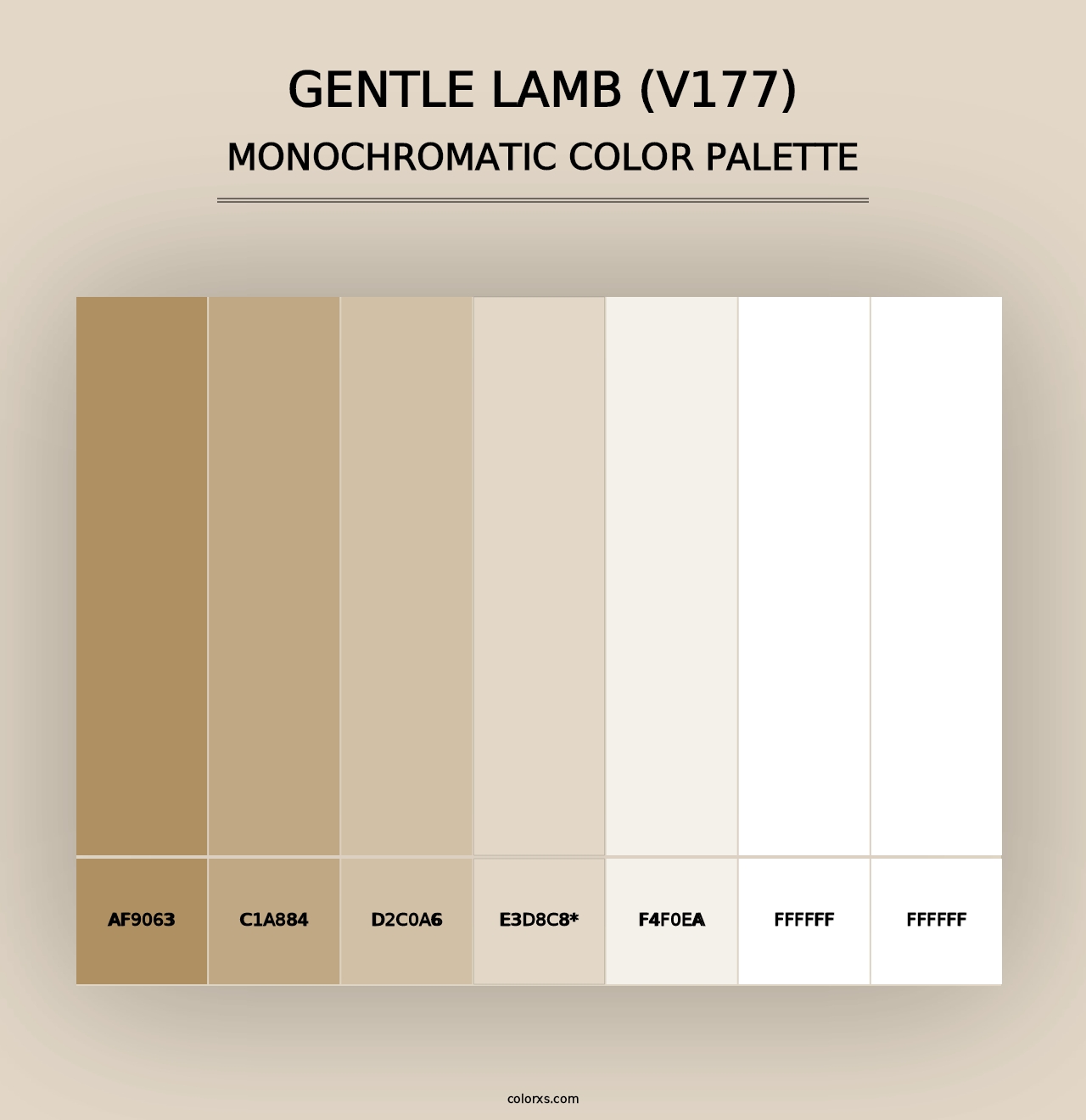 Gentle Lamb (V177) - Monochromatic Color Palette