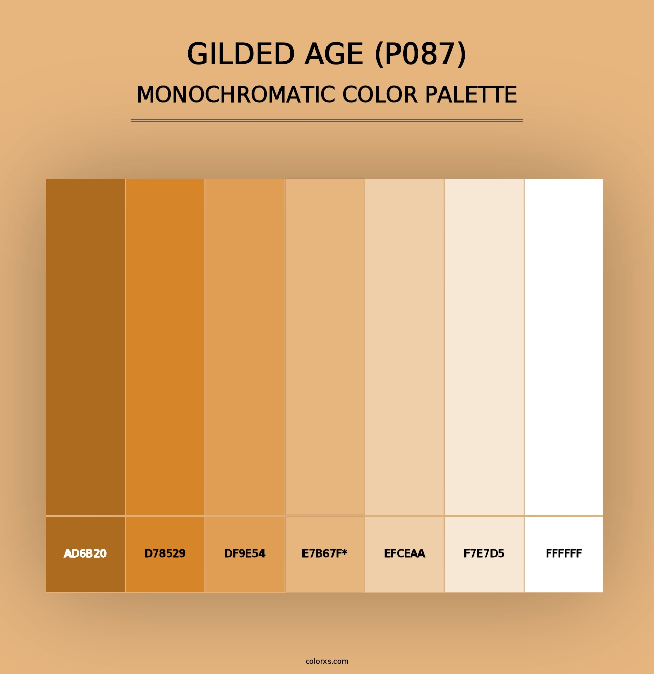 Gilded Age (P087) - Monochromatic Color Palette