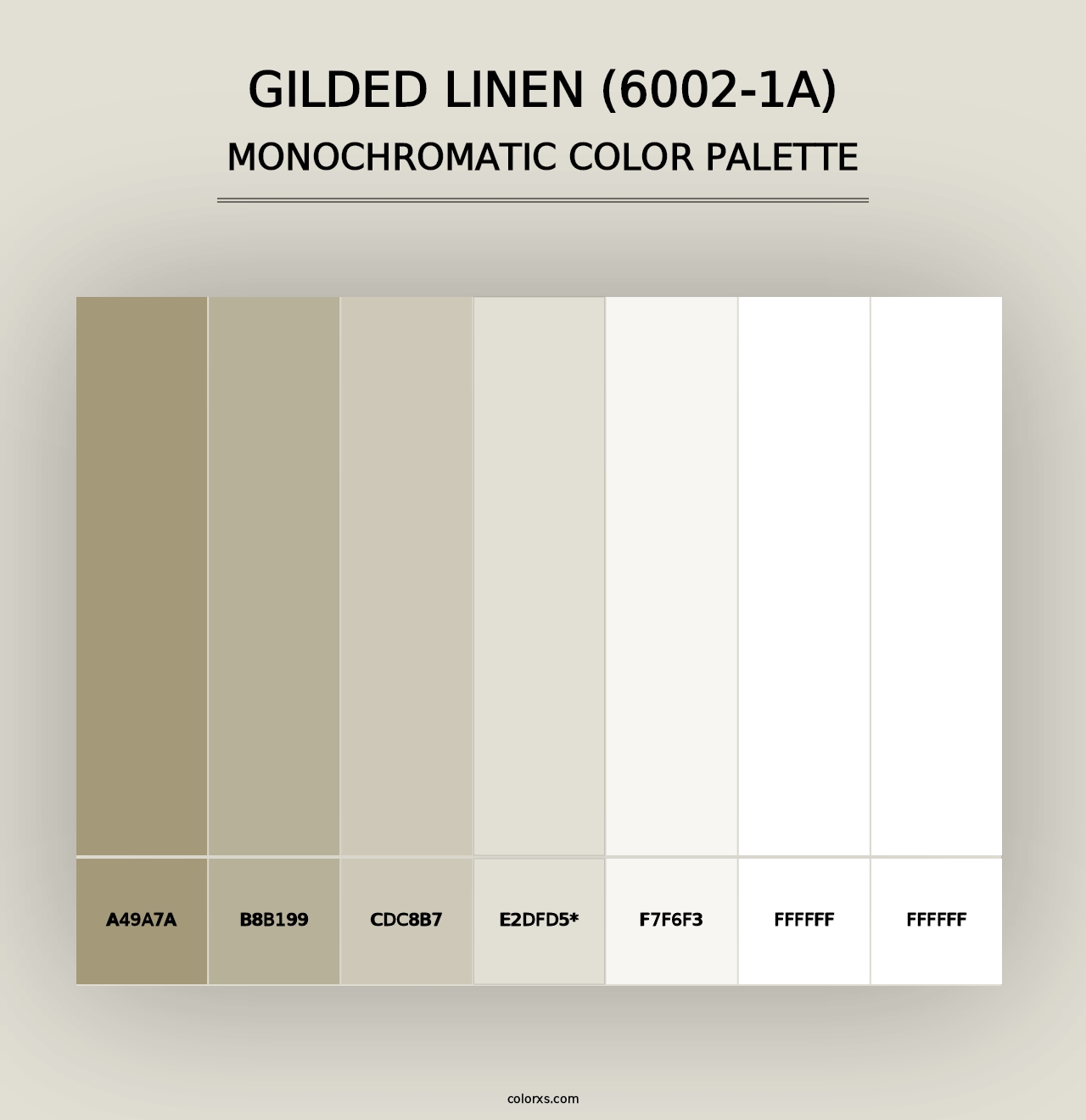 Gilded Linen (6002-1A) - Monochromatic Color Palette