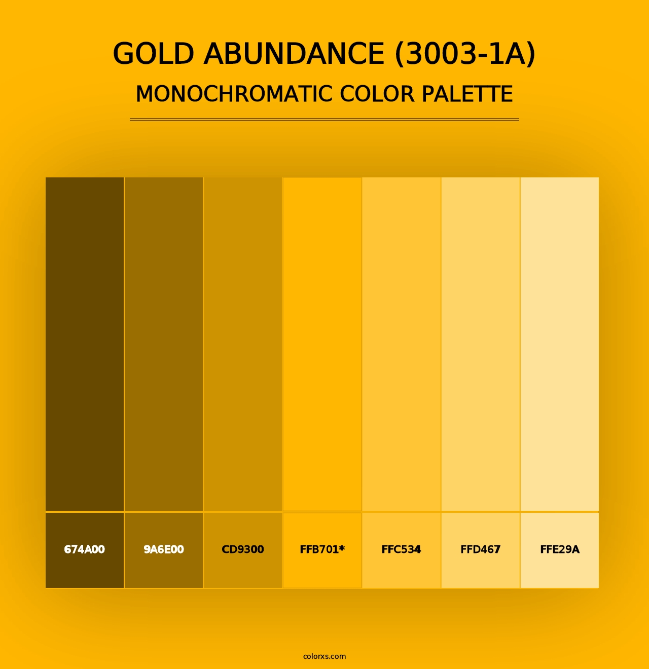 Gold Abundance (3003-1A) - Monochromatic Color Palette