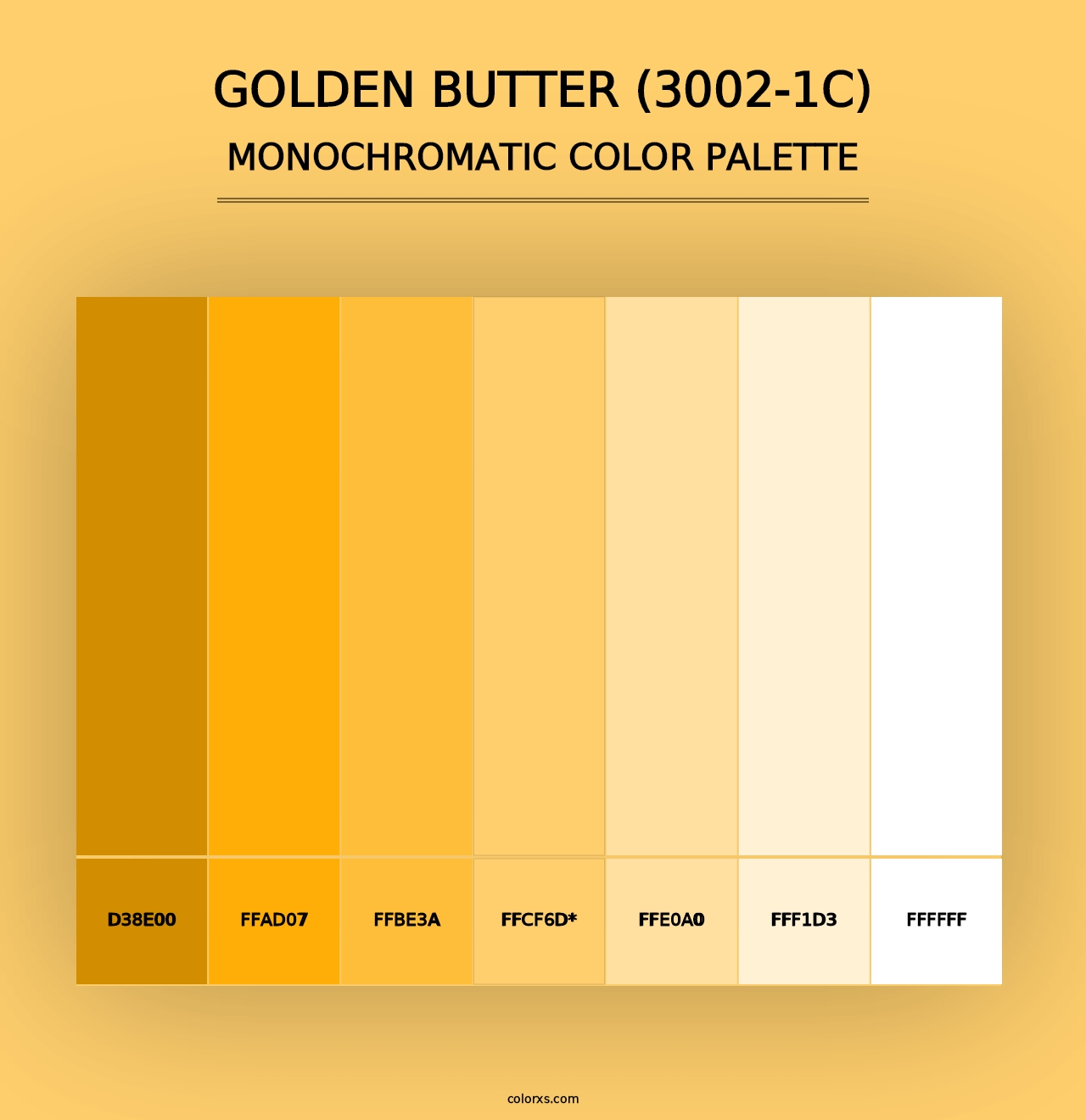 Golden Butter (3002-1C) - Monochromatic Color Palette