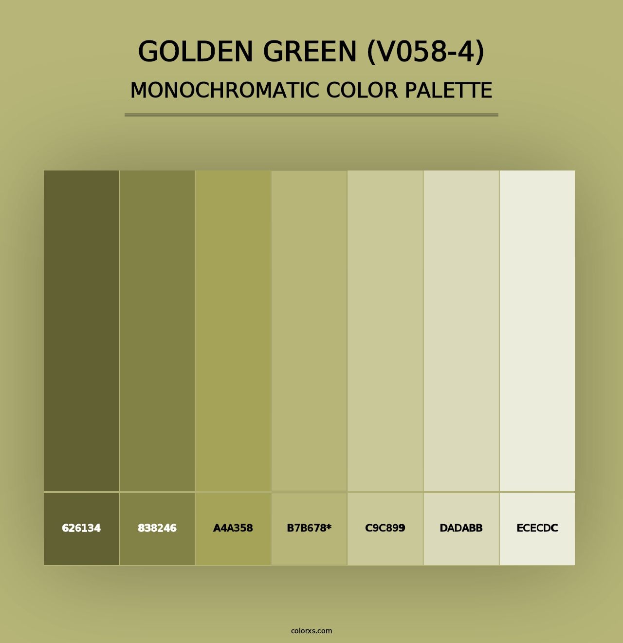 Golden Green (V058-4) - Monochromatic Color Palette