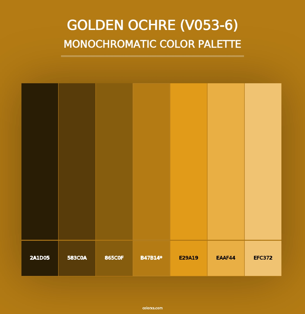 Golden Ochre (V053-6) - Monochromatic Color Palette