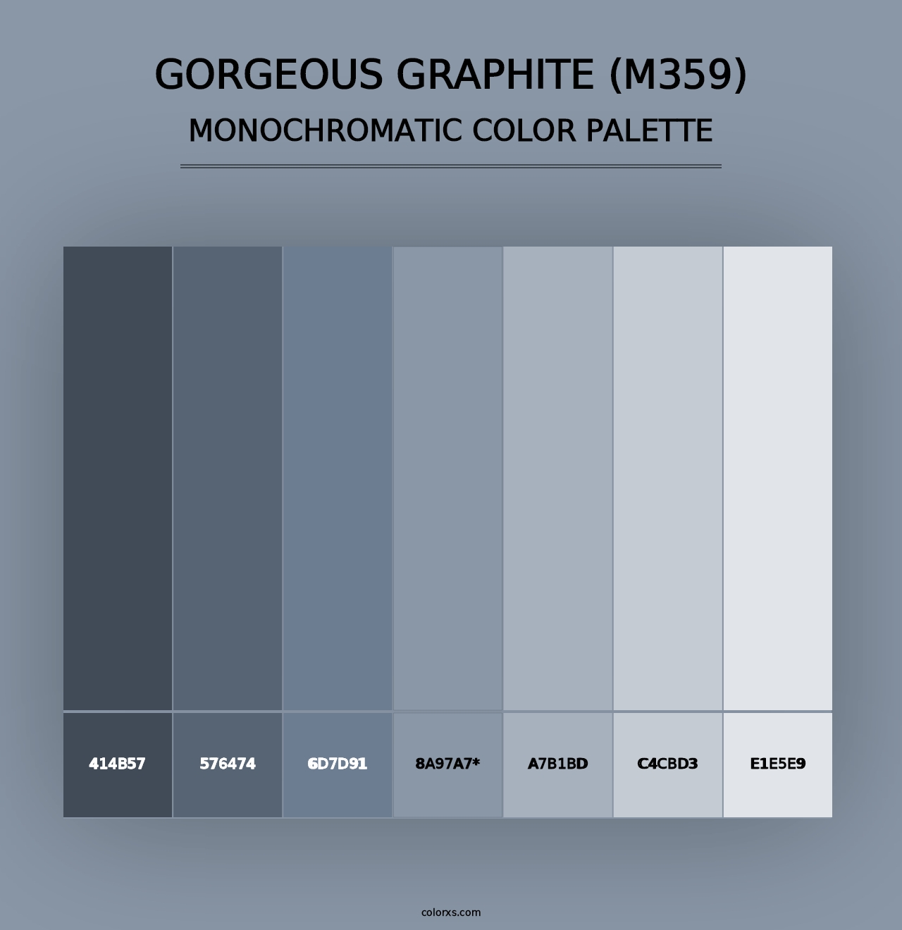 Gorgeous Graphite (M359) - Monochromatic Color Palette