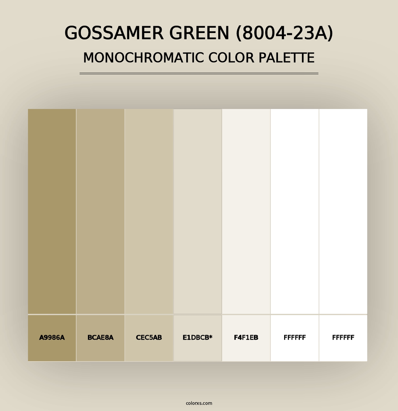 Gossamer Green (8004-23A) - Monochromatic Color Palette