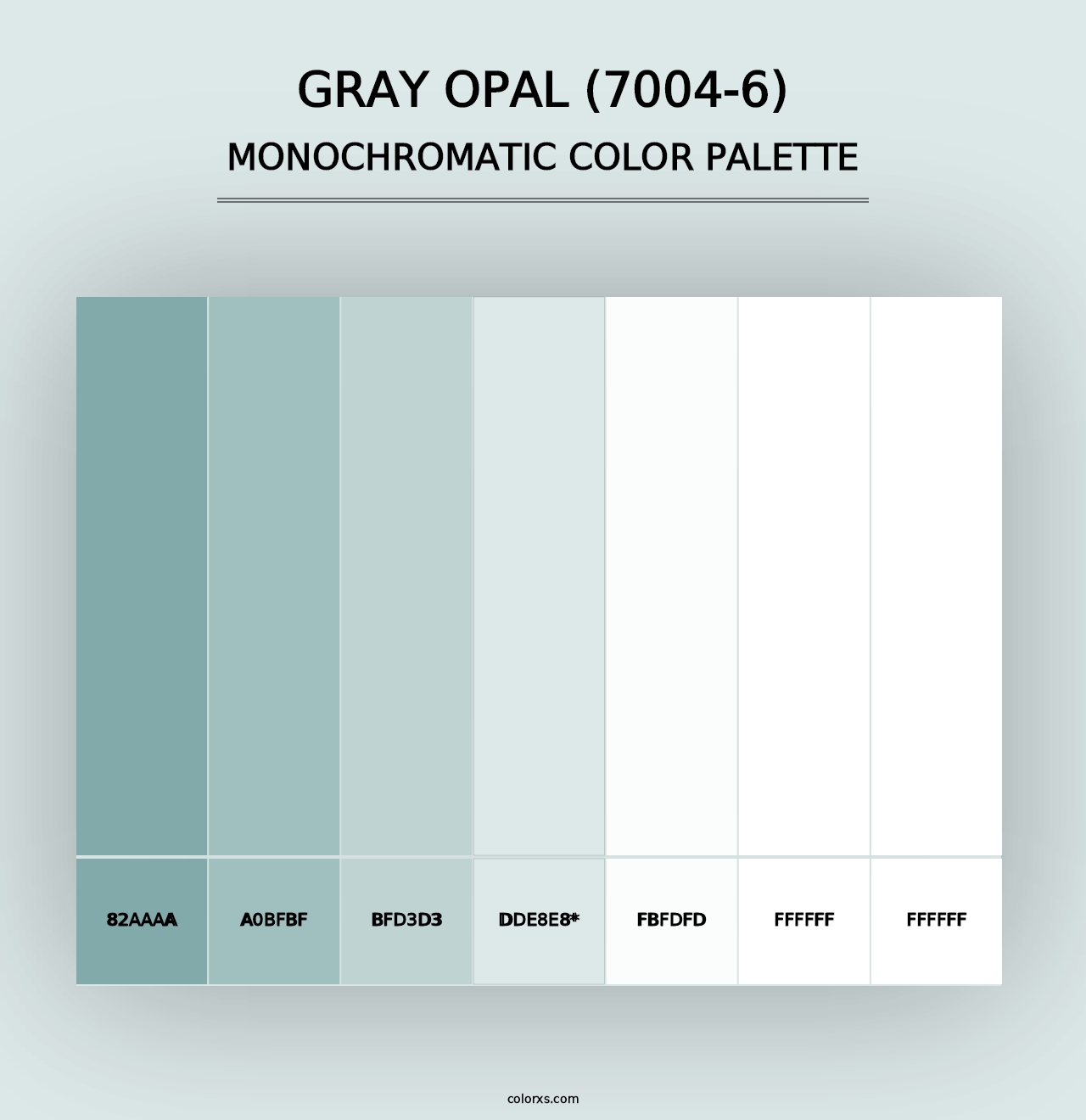 Gray Opal (7004-6) - Monochromatic Color Palette