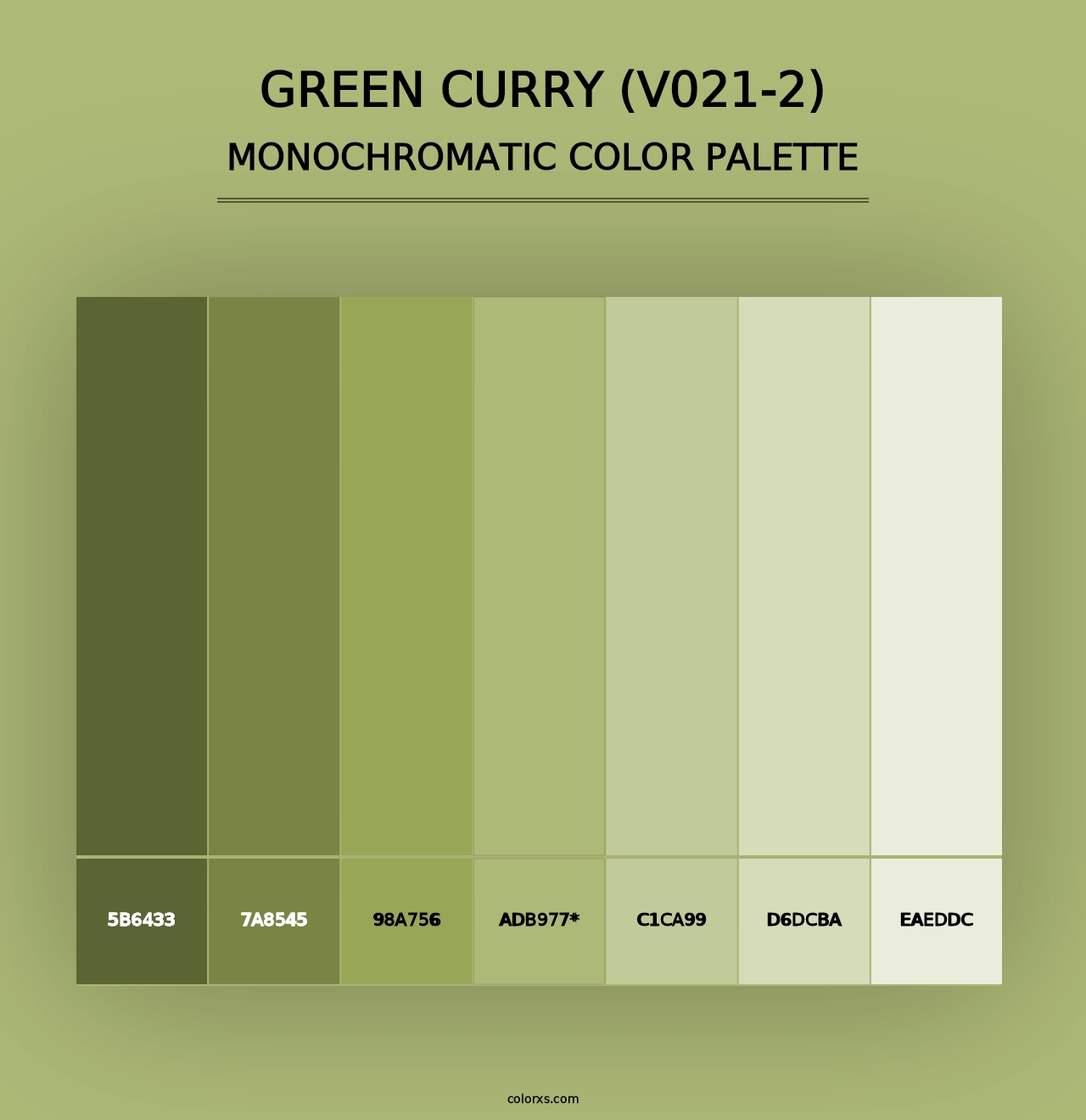 Green Curry (V021-2) - Monochromatic Color Palette