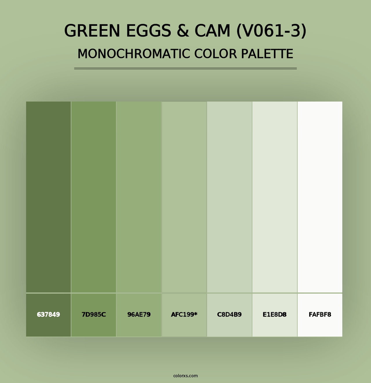 Green Eggs & Cam (V061-3) - Monochromatic Color Palette